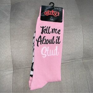 GREASE MOVIE 1 Pair of Pink Socks Size 10-13 - Tell Me About It Stud